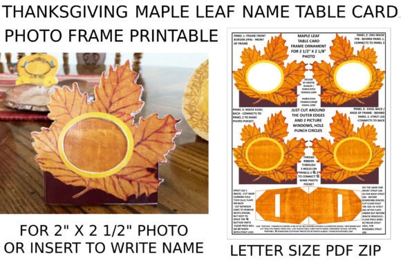 Download Thanksgiving Maple Leaf Name Card Frame - Name card Collection