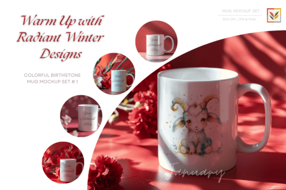 Download January Garnet Glow Mug Mockups - Garnet Collection