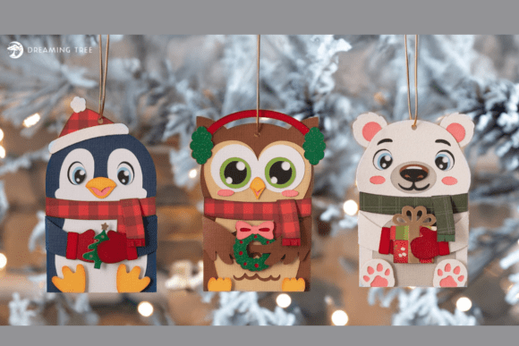Download Polar Pals Gift Card Ornaments SVG Bundle - Name Collection