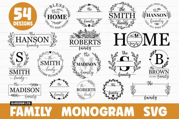 Download Family Name Monogram SVG Bundle - Name Collection