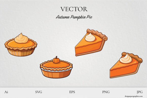 Download Autumn Pumpkin Pie Vector Illustration - Illustration Collection