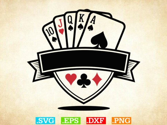 Download Poker Cards Crown Svg, Royal Flush Svg - Premium Resources