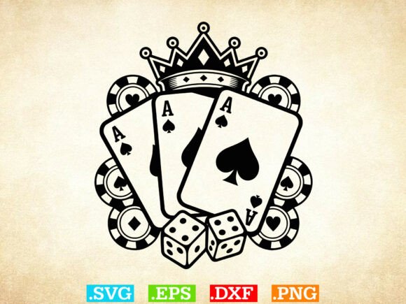 Download Poker Cards Crown Svg, Royal Flush Svg - Premium Resources