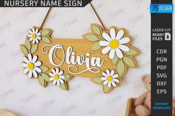 Download Nursery Name Sign Laser Cut | Home Decor - Name Collection