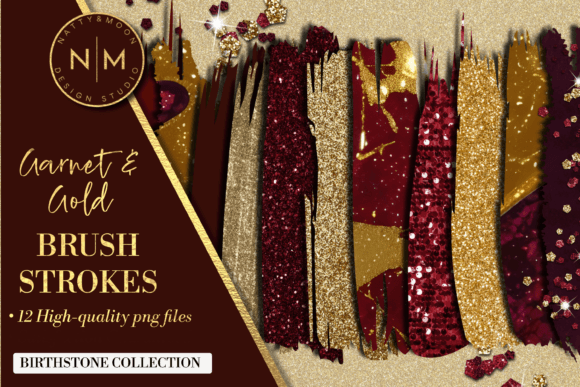 Download Garnet and Gold Brush Strokes - Garnet Collection