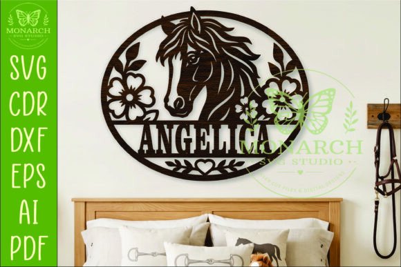 Download Personalized Floral Horse Name Sign SVG, - Name Collection