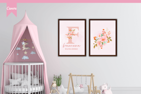 Download Custom Name Girl Nursery Wall Art, Canva - Name Collection