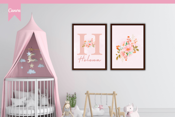 Download Custom Name Girl Nursery Wall Art, Canva - Name Collection
