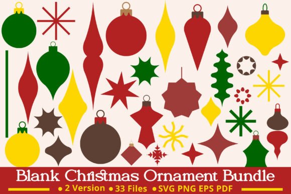 Download Blank Christmas Ornament Bundle SVG PNG - Name Collection