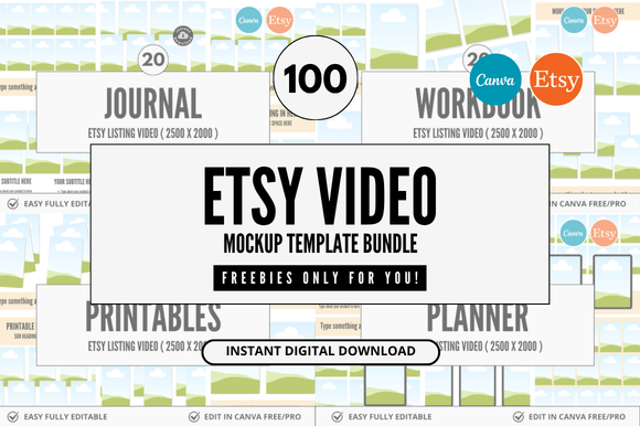Download 100 Etsy Video Mockup Bundle - Premium Bundle