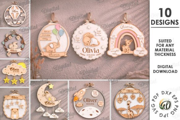 Download Baby Name Signs with Birth Stats Bundle - Name Collection