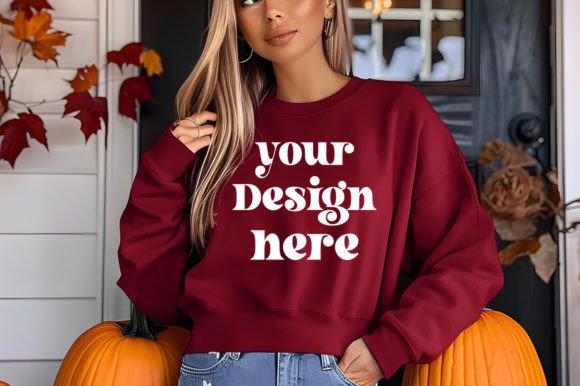 Download Gildan 18000 Fall Garnet Mockup - Garnet Collection